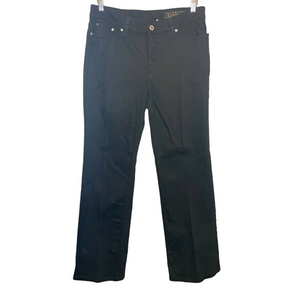 Y2K Ladies Lawman Western Jeans Bootcut Black Denim Embroidered Bling 13 - Picture 3 of 6